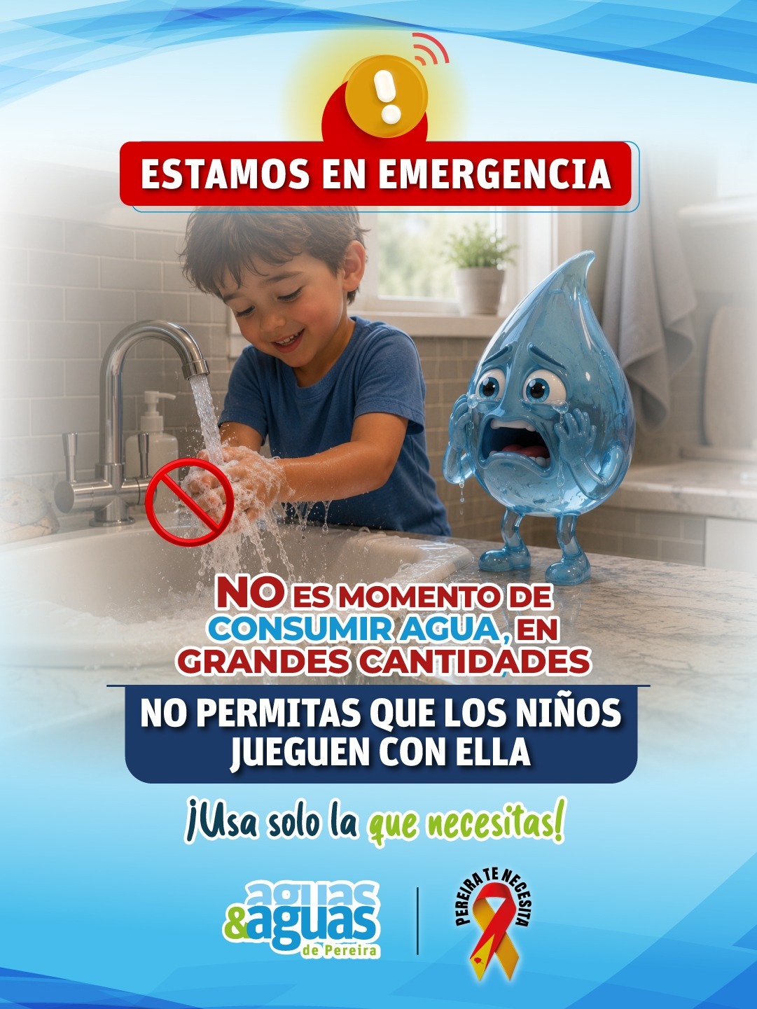 No permitas que los niños jueguen con el agua