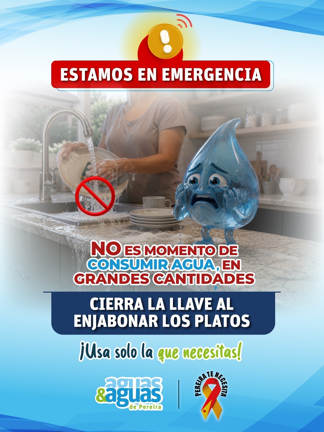 Cierra la llave al enjabonar los platos